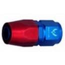 -10 AN Straight Braided Hose End - Red/Blue