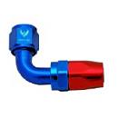 -10 AN 90 Degree Hose End - Red/Blue